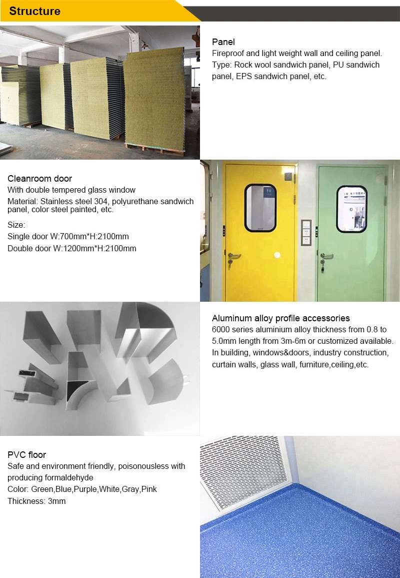 Customized Portable Mobile Soft Curtain/Sandwich Panel Clean Room