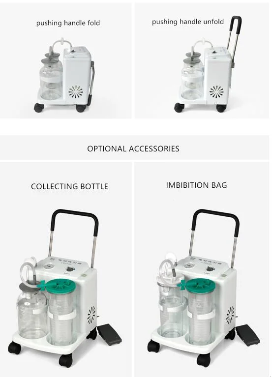 Yx932D Medical Surgical Portable Electric Mobile Phlegm Vacuum Suction Apparaturs Unit